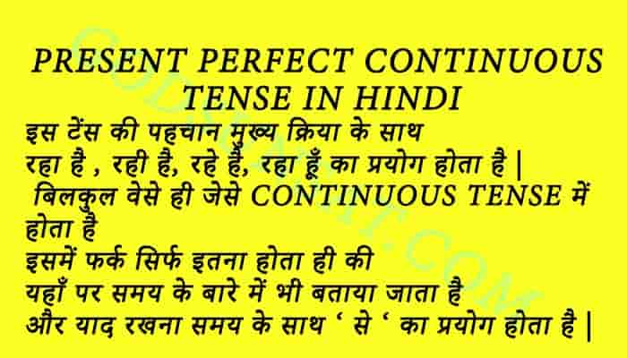 Present Perfect Continuous Tense In Hindi Use Structure And Examples 